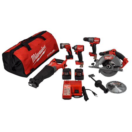 Milwaukee 18V Li-Ion Brushless Cordless Combo Kit (5-Tool) 5.0 Ah 2997-25
Milwaukee 18V Li-Ion Brushless Cordless Combo Kit (5-Tool) 5.0 Ah 2997-25