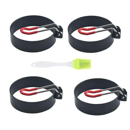 4 Pcs Round Egg Pan Ring Non-Stick Heat-Resistant Handle and Oil Brush Cooking for Baking Pan Fried Egg Pancake Sandwich
4 Pcs Round Egg Pan Ring Non-Stick Heat-Resistant Handle and Oil Brush Cooking for Baking Pan Fried Egg Pancake Sandwich