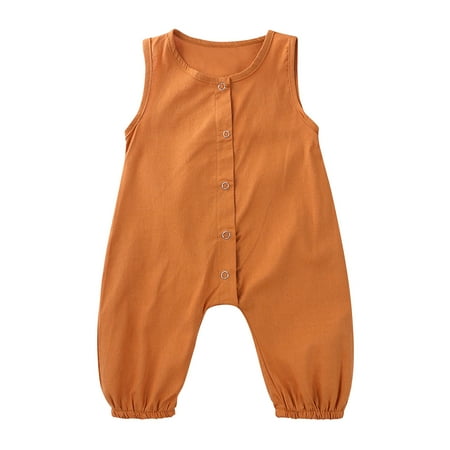 Penkiiy Toddler Baby Boys Girls Cute Solid Color Stripe Sleeveless Button Romper Jumpsuit Gifts for Baby Girls for 18-24 Months Kids Yellow on Sale
Penkiiy Toddler Baby Boys Girls Cute Solid Color Stripe Sleeveless Button Romper Jumpsuit Gifts for Baby Girls for 18-24 Months Kids Yellow on Sale