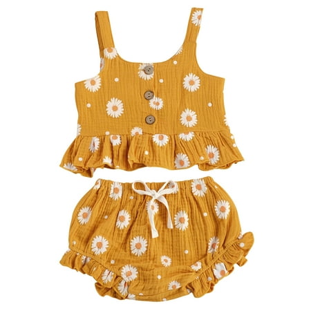 Canrulo 2PCS Toddler Kids Baby Girl Sleeveless Ruffled Hem Tank Tops Triangle Shorts Yellow 2-3 Years
Canrulo 2PCS Toddler Kids Baby Girl Sleeveless Ruffled Hem Tank Tops Triangle Shorts Yellow 2-3 Years