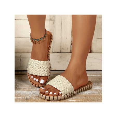 Woobling Flat Sandal for Women Beach Slides Sandals Open Toe Slippers Backless Summer Shoes Beige 7.5
Woobling Flat Sandal for Women Beach Slides Sandals Open Toe Slippers Backless Summer Shoes Beige 7.5