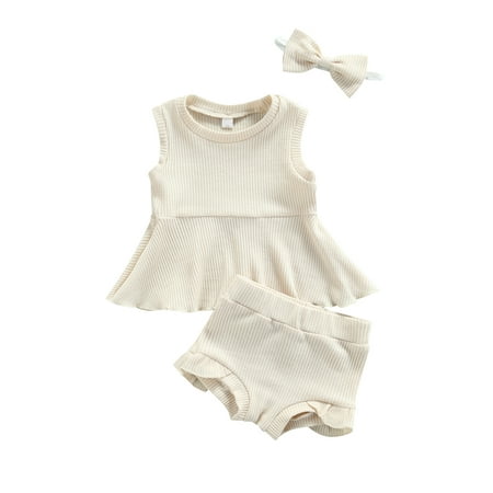 Brilliantme Summer Toddler Baby Girls Outfits Sleeveless Solid Wide Hem Tops Shorts 2pcs
Brilliantme Summer Toddler Baby Girls Outfits Sleeveless Solid Wide Hem Tops Shorts 2pcs