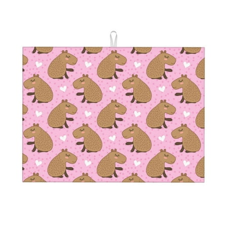 Dish Drying Mat Capybara Print Pink Absorbent Microfiber Kitchen Mat Heat Resistant Drying Mat Kitchen Counter for Dishes Utensils Pots Pans Drainer Mats 18x24in
Dish Drying Mat Capybara Print Pink Absorbent Microfiber Kitchen Mat Heat Resistant Drying Mat Kitchen Counter for Dishes Utensils Pots Pans Drainer Mats 18x24in