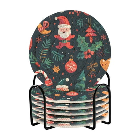 6 coil coasters 3.94x3.94x0.24 inch water coasters Drink coasters with cup holders Absorbent coasters Heat resistant for bar protection Cartoon Santa Claus
6 coil coasters 3.94x3.94x0.24 inch water coasters Drink coasters with cup holders Absorbent coasters Heat resistant for bar protection Cartoon Santa Claus