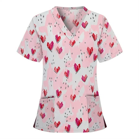 EINCcm Women Scrub Tops Print Scrub Tops Women Short Sleeve V-neck Tops Working Uniform Blouse White XXXL
EINCcm Women Scrub Tops Print Scrub Tops Women Short Sleeve V-neck Tops Working Uniform Blouse White XXXL