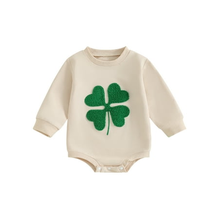 Bslissey 3M 6M 12M 18M Baby Boys Girls Sweatshirt Romper Long Sleeve Shamrock Pattern Bodysuit Newborn Infant Spring Fall Casual Daily Clothes
Bslissey 3M 6M 12M 18M Baby Boys Girls Sweatshirt Romper Long Sleeve Shamrock Pattern Bodysuit Newborn Infant Spring Fall Casual Daily Clothes