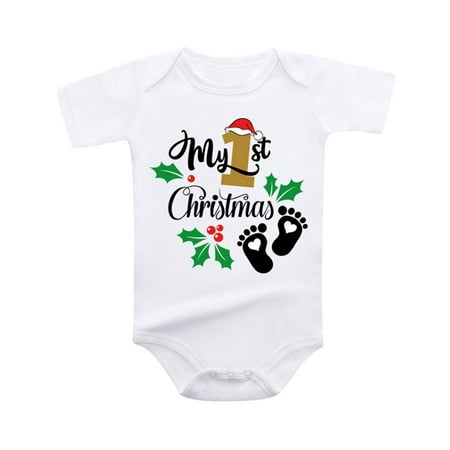 Rovga Baby Girl Clothes Infant Short Sleeve Christmas Cartoon Letter Print Bodysuit Newborn Fall Round Neck Romper Classic Homewear Green 3-6 Months
Rovga Baby Girl Clothes Infant Short Sleeve Christmas Cartoon Letter Print Bodysuit Newborn Fall Round Neck Romper Classic Homewear Green 3-6 Months