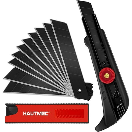 HAUTMEC 18mm Snap-off Utility Knife and 10pcs Blades Set HT0249-KN