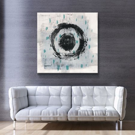 ArtWall Melissa Averinos 'Zen Circle II crop with teal' Gallery Wrapped Canvas - Black