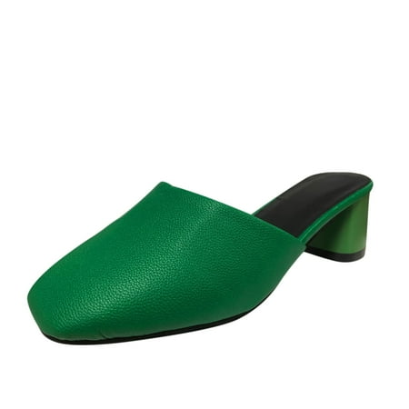 uikmnh Women Shoes Fashion Spring And Summer Women Casual Shoes Half Slippers Solid Color Mid Heels Thick Heels Green 8
uikmnh Women Shoes Fashion Spring And Summer Women Casual Shoes Half Slippers Solid Color Mid Heels Thick Heels Green 8