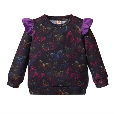 Toddler Crewneck Sweatshirt Girls Black Butterfly Ruffle Pullover 3T(Butterfly-8133)
Toddler Crewneck Sweatshirt Girls Black Butterfly Ruffle Pullover 3T(Butterfly-8133)