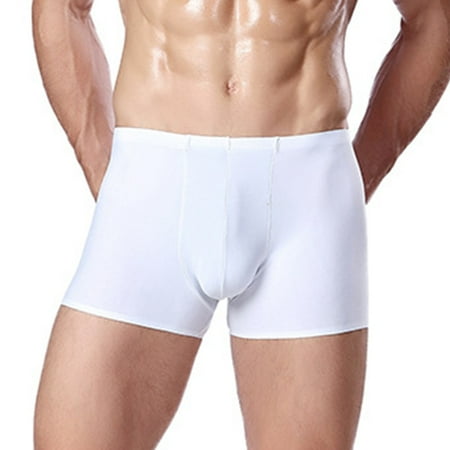 Men Breathable U-Bulge Solid Big Pouch Boxer Briefs Underwear Underpants Panties