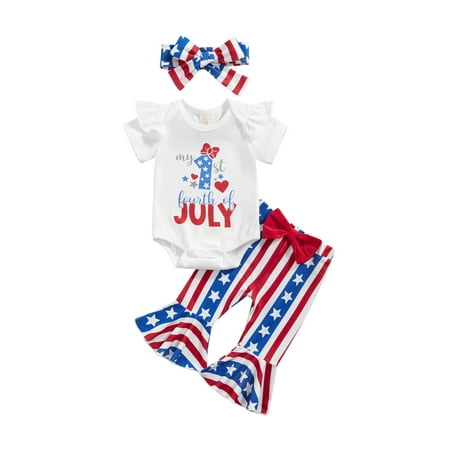 Karuedoo My 1st Fourth of July Baby Girl Outfits Short Sleeve Romper Stars Striped Flared Pants Headband
Karuedoo My 1st Fourth of July Baby Girl Outfits Short Sleeve Romper Stars Striped Flared Pants Headband