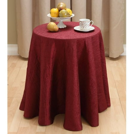 round tablecloth faux silk mainstays bordeaux 70rd crushed walmart