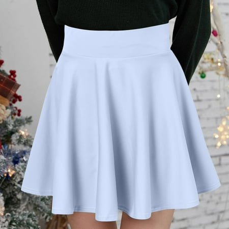 nsendm Women Fashion Casual Short Style Solid Half Skirt Anti Glare Sun Skirt Pleated Skirt Raffia Table Skirt Skirt BU1 XX-Large