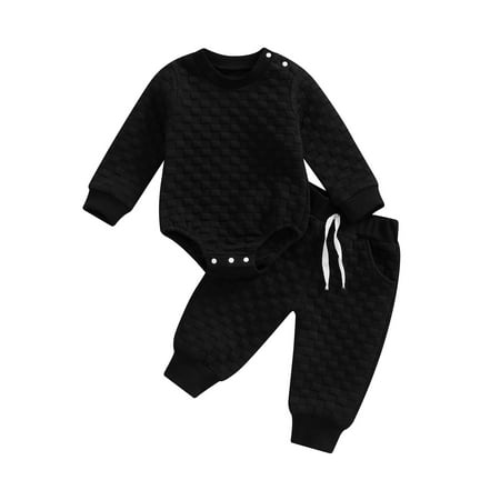 Musuos Infant Baby Unisex Casual Suit Solid Color Long Sleeve Romper Tops+Drawstring Long Pants
Musuos Infant Baby Unisex Casual Suit Solid Color Long Sleeve Romper Tops+Drawstring Long Pants