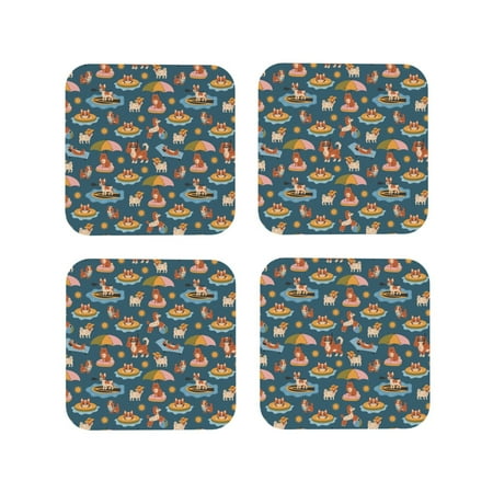 Honeii Beach Dog Print Leather Coaster Set of 4 Ideal for Safeguarding Your Furniture from Drinks Spills and Effortless Cleanup-Square
Honeii Beach Dog Print Leather Coaster Set of 4 Ideal for Safeguarding Your Furniture from Drinks Spills and Effortless Cleanup-Square