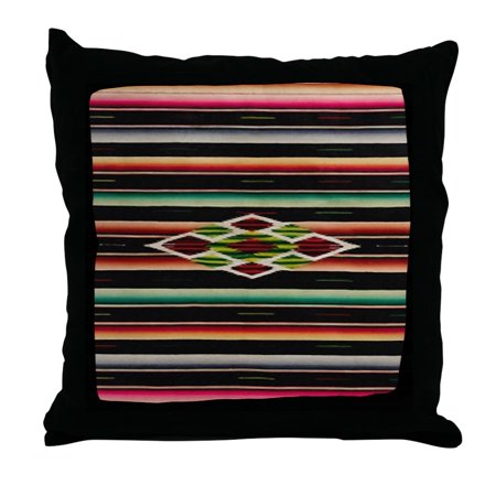 CafePress - Vintage Black Mexican Serape - Decor Throw Pillow (18"x18")