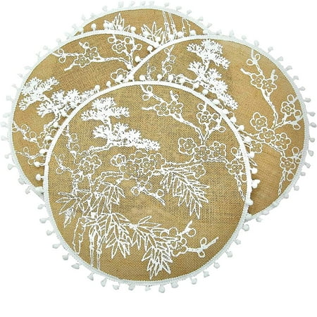 Mandala Print Round Placemat - Farmhouse Jute Table Mats with Pompom Tassel 15 Inch Place Mat for Dining Room Kitchen Table Decor 4 Pack
Mandala Print Round Placemat - Farmhouse Jute Table Mats with Pompom Tassel 15 Inch Place Mat for Dining Room Kitchen Table Decor 4 Pack