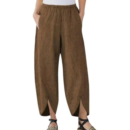 Sngxgn Womens Scrubs Pants Women s Baggy Linen Wide Leg Trousers Casual Patchwark Elastic Waist Pants Brown L
Sngxgn Womens Scrubs Pants Women s Baggy Linen Wide Leg Trousers Casual Patchwark Elastic Waist Pants Brown L