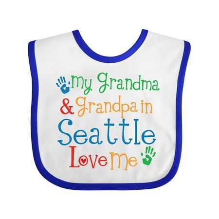 Inktastic Seattle Grandma Grandpa Love Me Gift Baby Boy or Baby Girl Bib