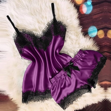 Spring s New Arrivals POROPL V-Neck Eyelash Lace Sexy Stain Camisole Pajamas Bowknot Set Biker Shorts Women Set Clearance Purple Size 12
Spring s New Arrivals POROPL V-Neck Eyelash Lace Sexy Stain Camisole Pajamas Bowknot Set Biker Shorts Women Set Clearance Purple Size 12