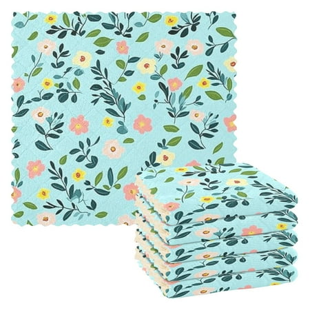 Daisy and Leaf Figure Kitchen Cloth Dish Towels for Drying Washing Absorbent Dish Rags 6 Pack
Daisy and Leaf Figure Kitchen Cloth Dish Towels for Drying Washing Absorbent Dish Rags 6 Pack