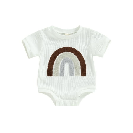 LSFYSZD Infant Girls Boys Waffle Romper Rainbow Pattern Short Sleeve Crew Neck Baby Jumpsuits Summer Newborn Bodysuits
LSFYSZD Infant Girls Boys Waffle Romper Rainbow Pattern Short Sleeve Crew Neck Baby Jumpsuits Summer Newborn Bodysuits