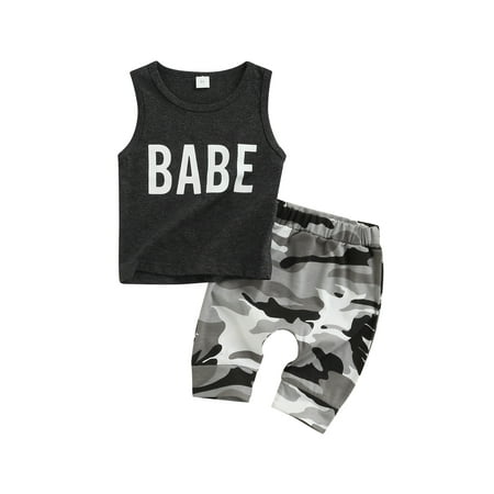 Frobukio 2Pcs Infant Baby Boys Clothes Sets Sleeveless Letter Vest Tops Camouflage Cropped Pants Outfits Dark Gray 3-6 Months
Frobukio 2Pcs Infant Baby Boys Clothes Sets Sleeveless Letter Vest Tops Camouflage Cropped Pants Outfits Dark Gray 3-6 Months