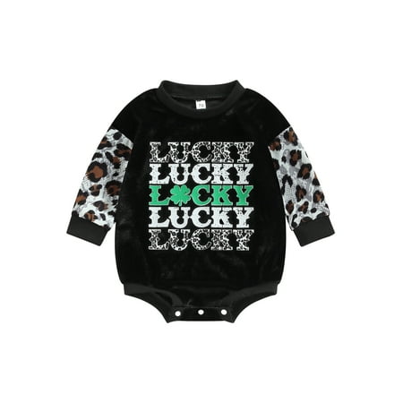 Infant Baby Boys Girls St. Patrick s Day Sweatshirt Romper Leopard Print Long Sleeve Jumpsuit Spring Bodysuits
Infant Baby Boys Girls St. Patrick s Day Sweatshirt Romper Leopard Print Long Sleeve Jumpsuit Spring Bodysuits