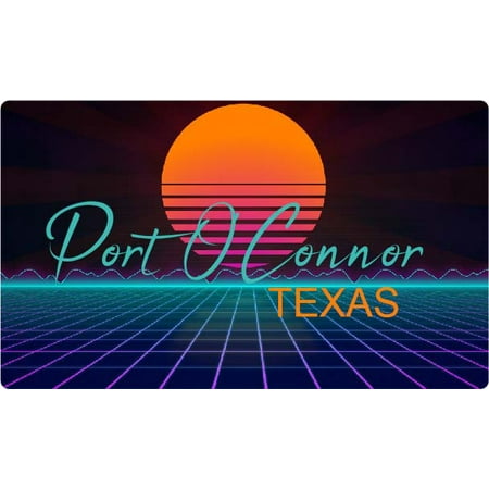 Port O Connor Texas 4 X 2.25-Inch Fridge Magnet Retro Neon Design