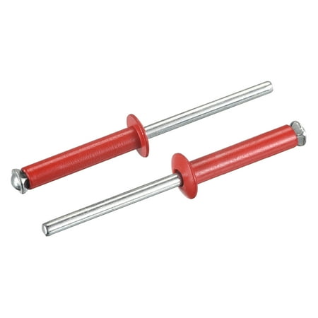Uxcell 5mm x 25mm Aluminum Open End Flat Round Head Blind Rivets Red 25 Pack