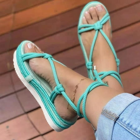 HOMBOM Female Women Thick Soled Muffin Rope Woven Shoes Cross-border Round Head Beach Sandals
HOMBOM Female Women Thick Soled Muffin Rope Woven Shoes Cross-border Round Head Beach Sandals