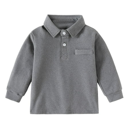 Toddler Boy Shirt Boys Fashion Polo School Uniform Shirt with Long Sleeve for Boys and Girls Polo Shirt with Pocket Grey 3-4 Years
Toddler Boy Shirt Boys Fashion Polo School Uniform Shirt with Long Sleeve for Boys and Girls Polo Shirt with Pocket Grey 3-4 Years