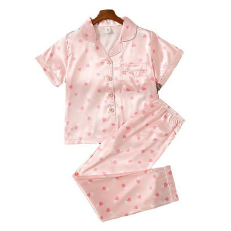 MXIEZI Girls Silk Pajama Sleepwear 2Pcs Set Kids Satin Pajama Pjs Outfits Teen Short Sleeve Button Loungewear Sets
MXIEZI Girls Silk Pajama Sleepwear 2Pcs Set Kids Satin Pajama Pjs Outfits Teen Short Sleeve Button Loungewear Sets