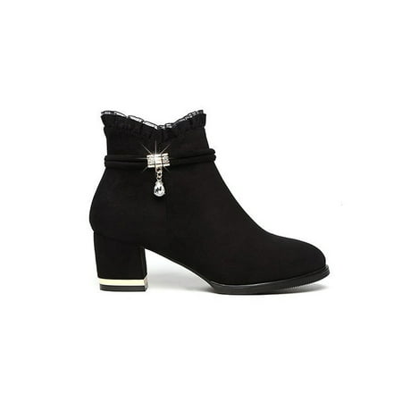 Lacyhop Womens Formal Breathable Mesh Trim Booties Ladies Walking Anti-Slip Side Zip Block Heels Bootie Warm Round Toe Winter Shoes Black Velvet 7
Lacyhop Womens Formal Breathable Mesh Trim Booties Ladies Walking Anti-Slip Side Zip Block Heels Bootie Warm Round Toe Winter Shoes Black Velvet 7