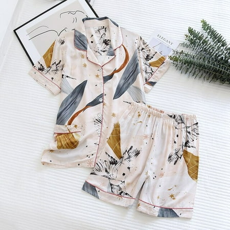 2Pcs Pajamas Set Women Simple Style Sleepwear 2022 Summer New Floral Printed Turn-down Collar Top+Shorts Comfort Homewear Set
2Pcs Pajamas Set Women Simple Style Sleepwear 2022 Summer New Floral Printed Turn-down Collar Top+Shorts Comfort Homewear Set