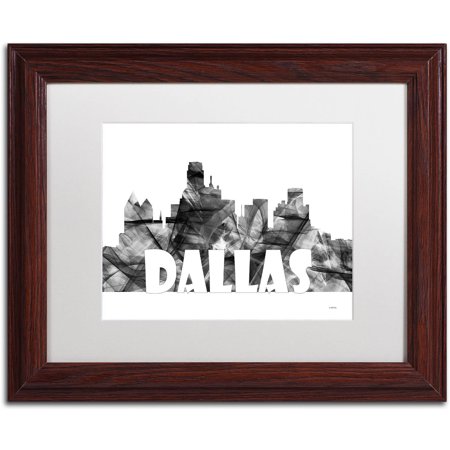 Trademark Fine Art 'Dallas Texas Skyline BG-2' Canvas Art by Marlene Watson, White Matte, Wood Frame