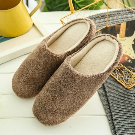 

Tejiojio Women s Indoor House Slippers Clearance Couple Women Men Plush Warm Slippers Home Shoes and Indoor Soft Soled Slipper