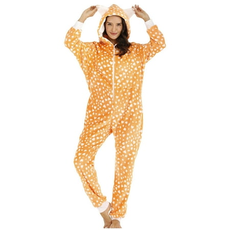 Women s Warm Comfy Fleece Plush One Piece Hooded Pajamas with Pockets Adult Cute Onesie Sleepwear Jumpsuit for Winter
Women s Warm Comfy Fleece Plush One Piece Hooded Pajamas with Pockets Adult Cute Onesie Sleepwear Jumpsuit for Winter