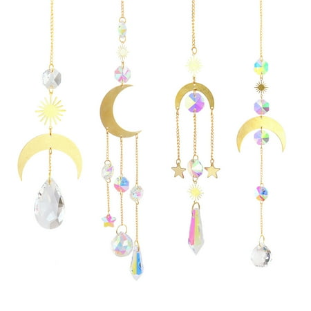 VAKIND 4pcs Hanging Crystal Light Catcher Metal Moon Sun Garden Wall Wind Chime
VAKIND 4pcs Hanging Crystal Light Catcher Metal Moon Sun Garden Wall Wind Chime