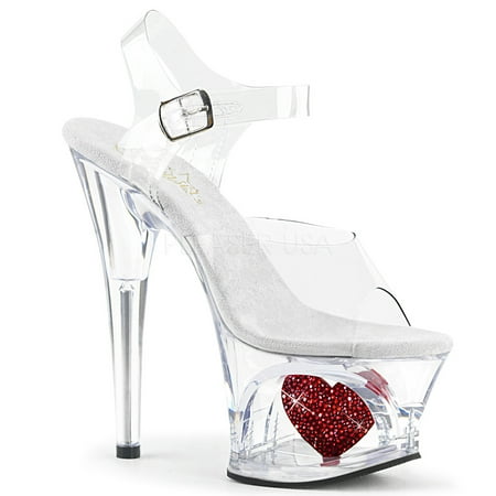 MOON-708HRS 7 Heel 2 3/4 Cut-Out Platform Ankle Strap Sandal
