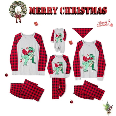 Family Matching Christmas Pajamas Set Adult Kids Dinosaur Printed Tops+Plaid Pants Holiday Loungewear Sleepwear Pjs Set
Family Matching Christmas Pajamas Set Adult Kids Dinosaur Printed Tops+Plaid Pants Holiday Loungewear Sleepwear Pjs Set