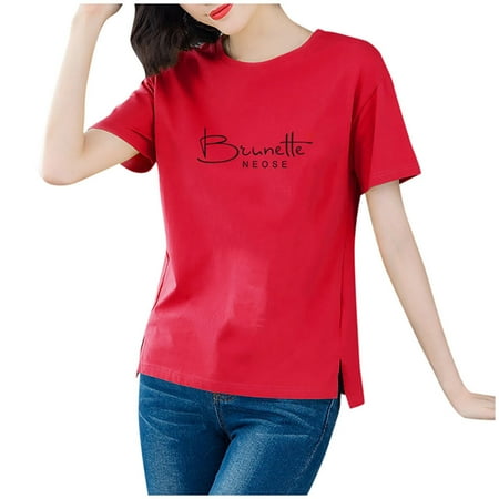 Shirts for Women Women Letter T-Shirt O-Neck Fashion Sleeve Ladies Blouse Short Tops Printing Women s Blouse Short Sleeve Scrub Jackets Red XL Womens Shirts
Shirts for Women Women Letter T-Shirt O-Neck Fashion Sleeve Ladies Blouse Short Tops Printing Women s Blouse Short Sleeve Scrub Jackets Red XL Womens Shirts