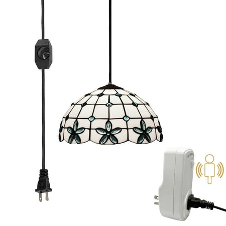 FSLiving Tiffany Glass Pendant Light with 19.7 Ft Plug in Cord and a Pulg-in Motion Sensor Light Control Socket Metal Hanging Chain and On/Off Dimmer Switch Turn on/Off The Light Automatically
FSLiving Tiffany Glass Pendant Light with 19.7 Ft Plug in Cord and a Pulg-in Motion Sensor Light Control Socket Metal Hanging Chain and On/Off Dimmer Switch Turn on/Off The Light Automatically