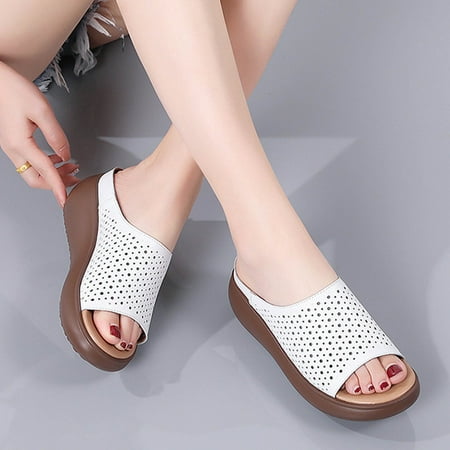 

Summer New Style Roman Folk Style Outer Wear Thick Bottom Slope With Fish Mouth Women s Sandals And Slippers
