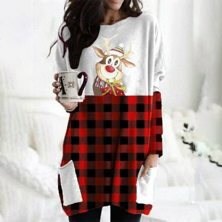Zedker Evening Dresses for Women Elegant Dresses for Women Party Casual Women Casual Long Sleeve Dress Round Neck Pocket Loose Christmas Printed Dress
Zedker Evening Dresses for Women Elegant Dresses for Women Party Casual Women Casual Long Sleeve Dress Round Neck Pocket Loose Christmas Printed Dress