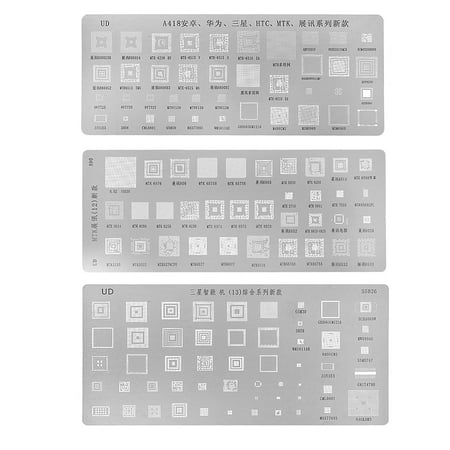 3pcs Universal BGA Reballing Stencils Kit For MTK HTC Huawei Android