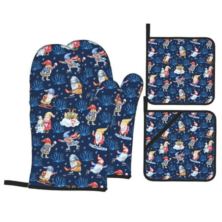 Oven Mitts and Pot Holders Sets 4 pcs - Winter old man Playtime Heat Resistant Silicone Oven Gloves with Non-Slip Silicone Surface and hot pads for kitchen Baking Cooking BBQ
Oven Mitts and Pot Holders Sets 4 pcs - Winter old man Playtime Heat Resistant Silicone Oven Gloves with Non-Slip Silicone Surface and hot pads for kitchen Baking Cooking BBQ