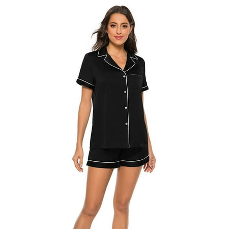 FEREMO Plus Size Short Sleep Shirt Womens Sleepwear Suit for Women
